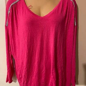 Hot pink long sleeve top
